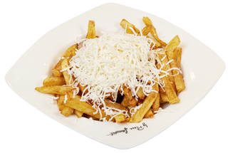 Пресни пържени картофи със сирене (300г)