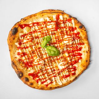 Pizza chicken and chips