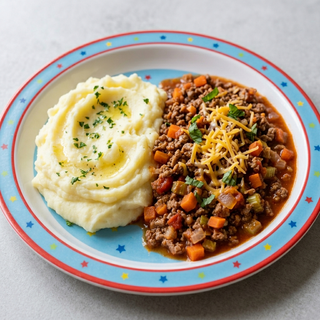 Kiddies Bolognaise Sauce with Mashed Potatoes