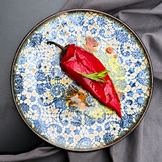 Baked pepper with cream cheese and tarragon