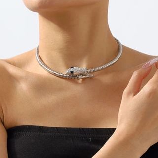 Чокер На Шею Змея. В Серебристом Цвете.