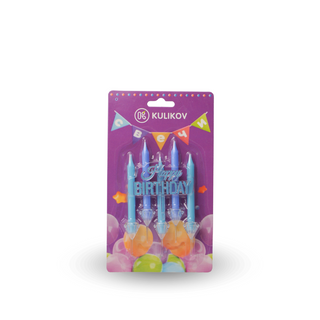 Свечи для торта с надписью "Happy Birthday".1 упак*5 штук.Длина 7,5 см