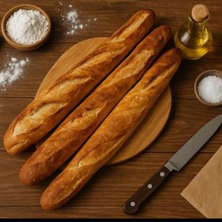 ბაგეტი ყველით ერთი ცალი