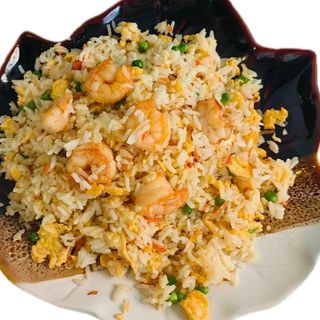 Arroz frito con gambas 