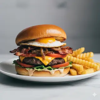 Egg bacon burger