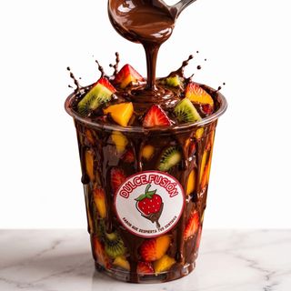 Vaso Con Fruta Y Chocolate