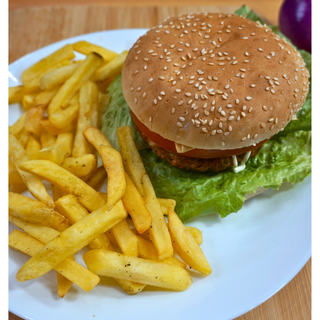 Hamburguesa + Patatas VEGETARIANA