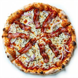 Pancetta, gorgonzola e cipolle