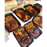 Bread + Ewa Goyin with Pomo, Egg and Meat