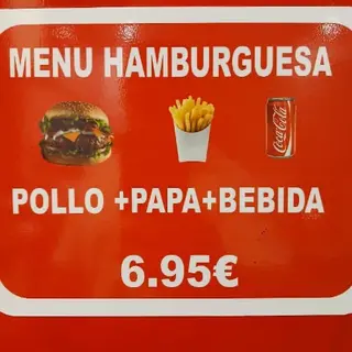 Menú De Hamburguesa De Pollo
