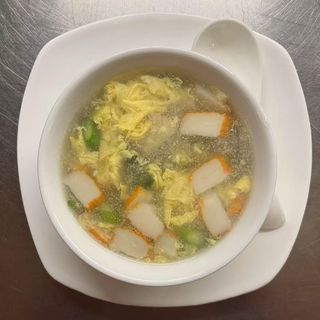 Zuppa di granchio e asparagi