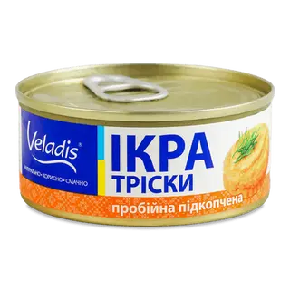 Ікра тріски Veladis пробійна підкопчена з/б (100г)