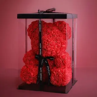 Flower teddy red 45 cm 