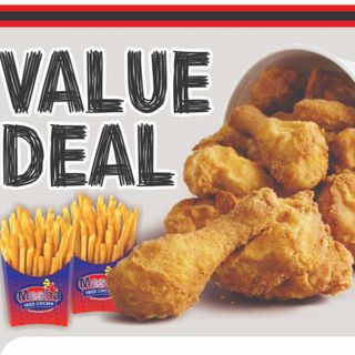 Piezas De Pollo (14 uds.) + Patatas (4 uds.)