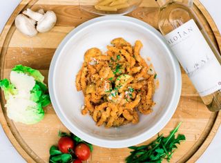 Strozzapreti cu creveti si dovlecei