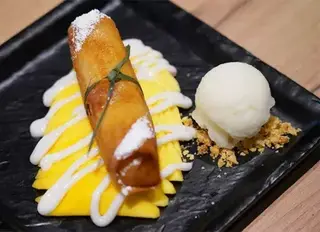 Sticky Rice Mango Spring Rolls