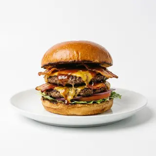 Hamburguesa Doble De Queso Con Bacon Y Bbq