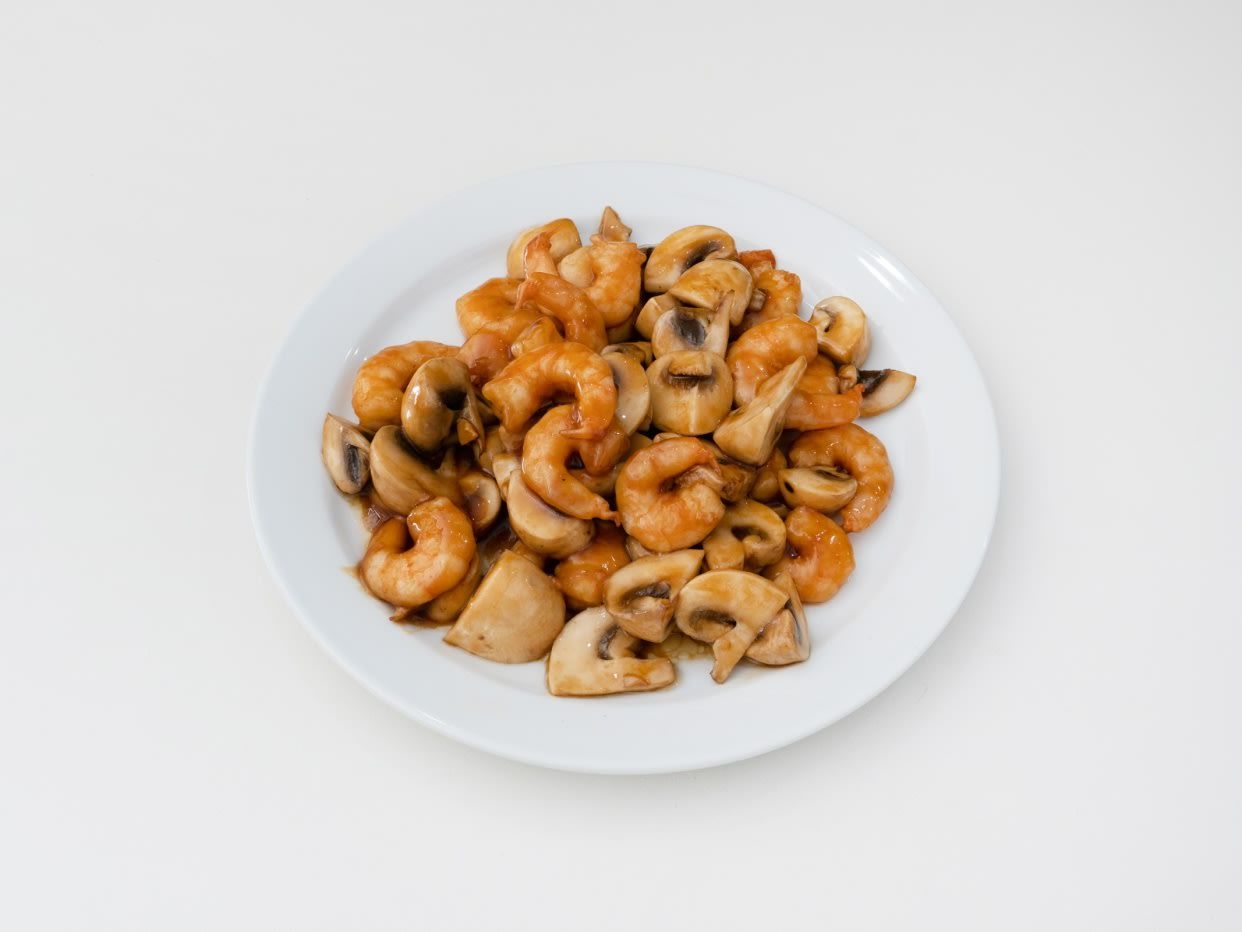 Gambas con champiñones 
