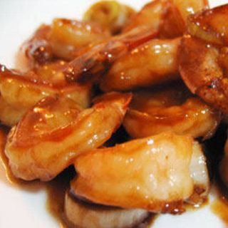 Gambas con salsa de ostras
