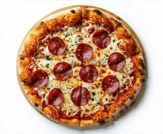 Pizza diavola al piatto