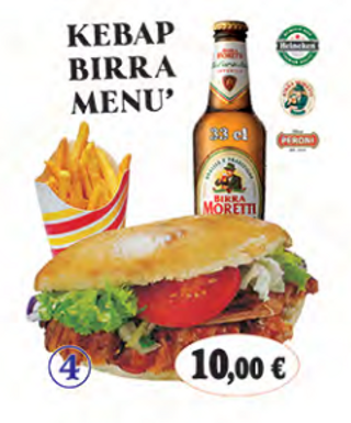 Menù panino kebap con birra