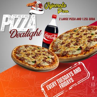 2 Large Pizzas. (Friday Only)