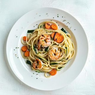 22a. Spaghetti con frutti di mare alla piastra