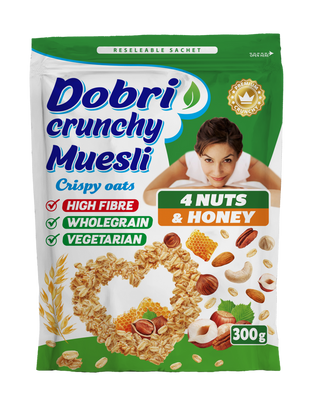 DOBRI CRUNCHY MUESLI ORAŠ.PLD I MED 300G (486586)