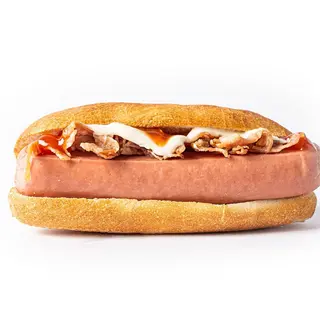 27. Hot dog, bacon ahumado, kétchup y mostaza