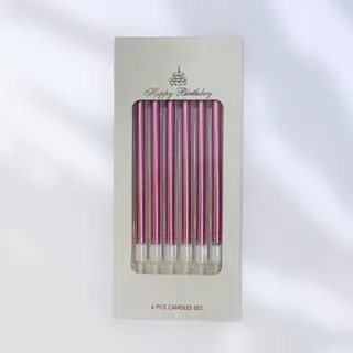 Velas rectas rosa 