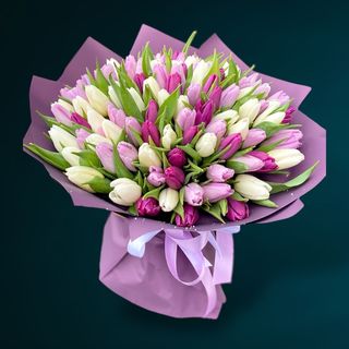 Buchet 101 Lalele Pastel