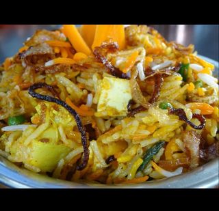 Vegetable Biryani + Soda