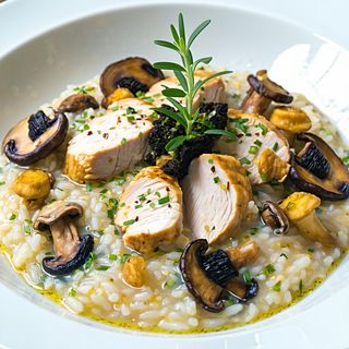 Ризото с пиле, трюфел и манатарки