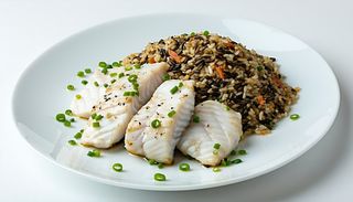 Doradă file cu orez sălbatic