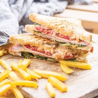 Ham & Cheese toast with french fries