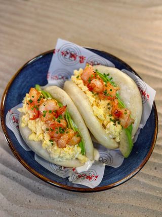 Bao with srimps breakfast