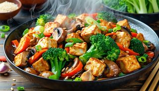 Tofu z warzywami w sosie ostrygowym