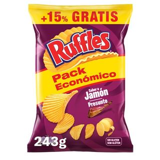 Patatas sabor jamón RUFFLES, bolsa 243 g (26693580)