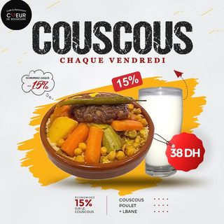Couscous poulet avec lbane