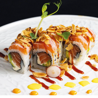 458.salmone fiamme mandorle(8pz)三文鱼喷火杏仁
