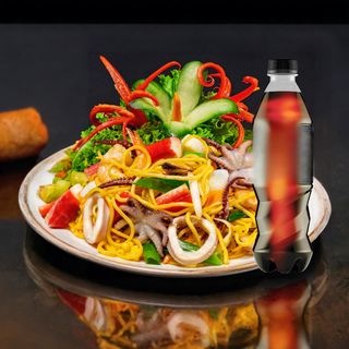 Meniu paste cu fucte de mare + Pepsi