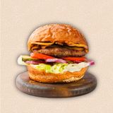 Грибной бургер с говяжьей котлетой 