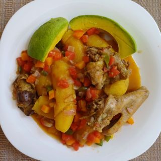 Matooke/local chicken katogo