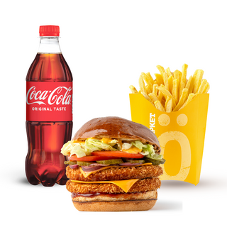 Комбо меню Бургер з подвійною курячою котлетою (470г)