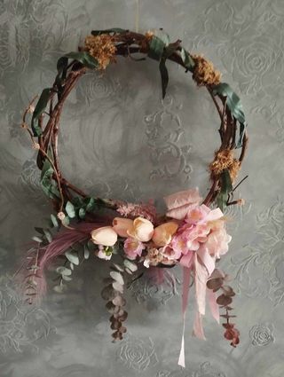 Coroa de Páscoa (Fita Rosa)