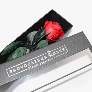 Rosa eterna con tallo roja