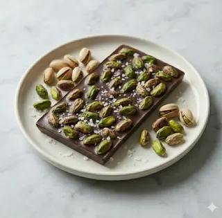 Tavoletta cioccolato fondente 60% con pistacchio e sale