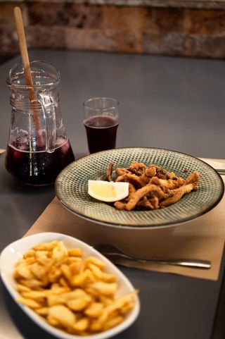 Rabas de calamar frito