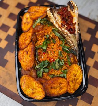 Jollof Rice and Small Fish