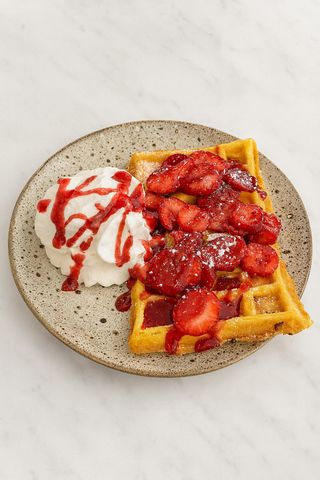 Waffle de Morangos com Gelato